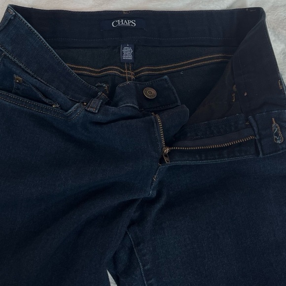 CHAPS Dark Wash Mid Rise Skinny Jeans Blue Denim Size 6 Stretchy Pockets - Picture 6 of 8
